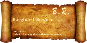 Burghard Renáta névjegykártya